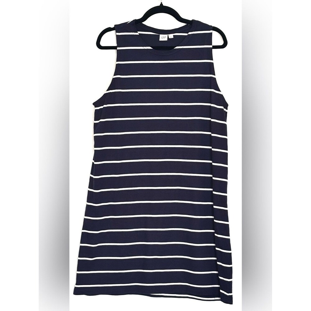 Gap Stripe Jersey Mini Dress Navy & White Stripe Size Large